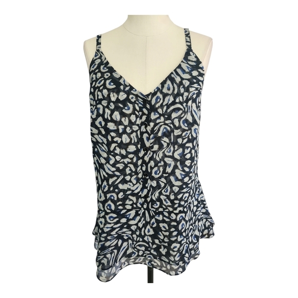 NWT Cabi Animal Print Ruffle Hem Cami Tank Top Size Small - Picture 1 of 10